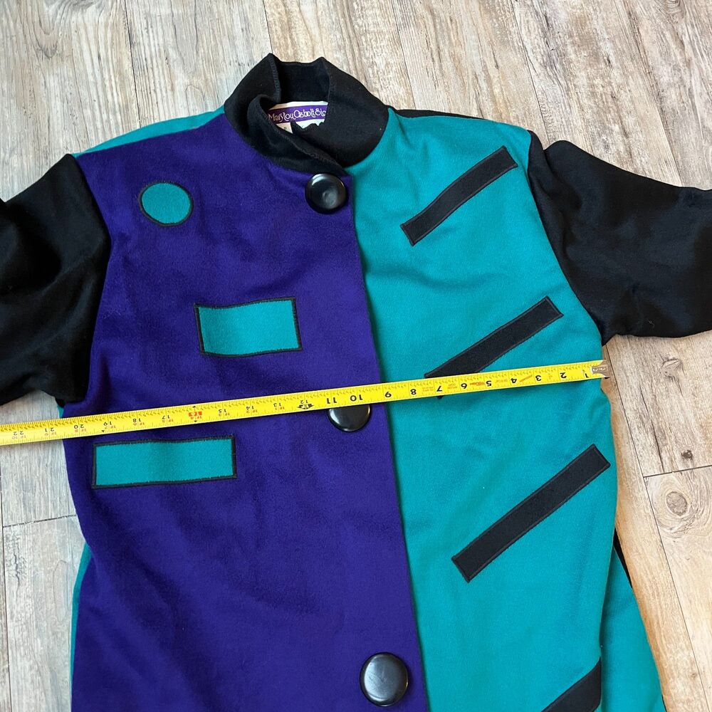 Vintage 80s Wool Coat Werable Art Marylou Ozbolt Storer Fibrearts Seatle P/Small - Picture 7 of 12